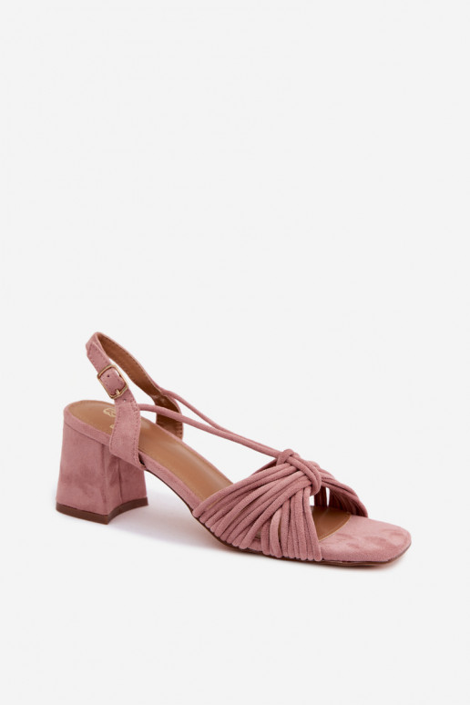 Sandali da donna con cinturini e tacchi in rosa Taffina