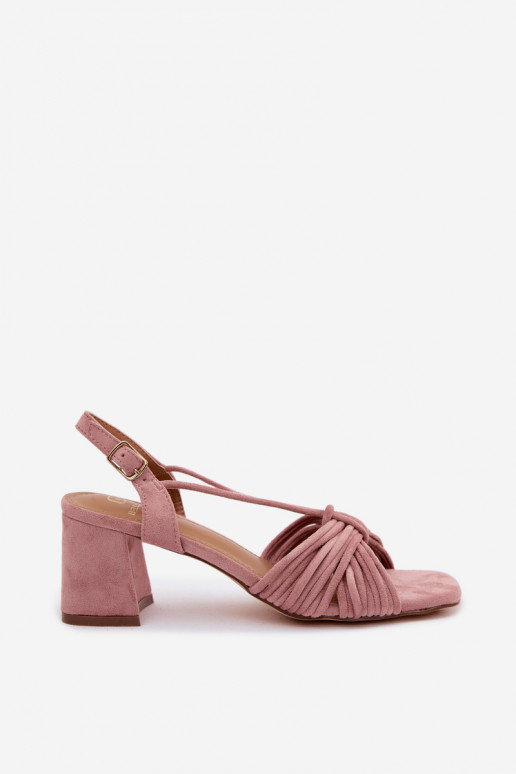 Sandali da donna con cinturini e tacchi in rosa Taffina