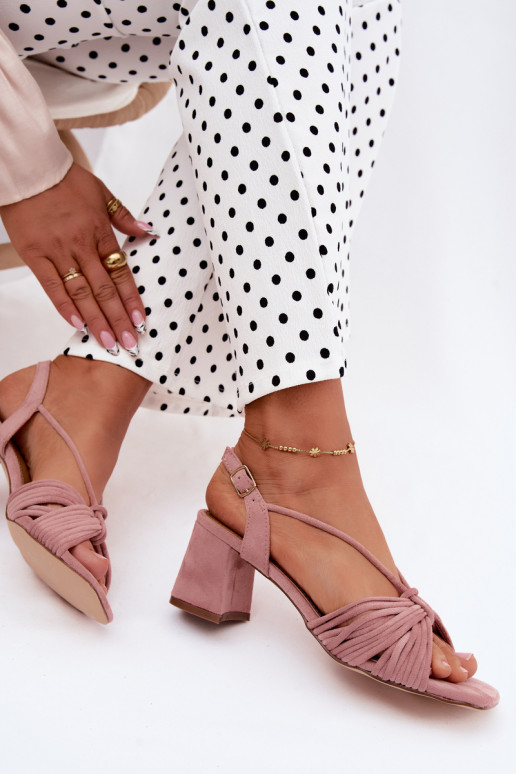 Sandali da donna con cinturini e tacchi in rosa Taffina
