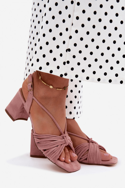 Sandali da donna con cinturini e tacchi in rosa Taffina