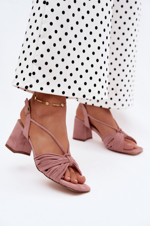 Sandali da donna con cinturini e tacchi in rosa Taffina