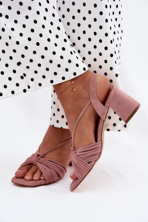 Sandali da donna con cinturini e tacchi in rosa Taffina