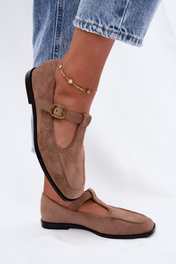 Scarpe da donna con cinturini in suede sintetico khaki Bonnia