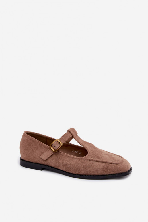 Scarpe da donna con cinturini in suede sintetico khaki Bonnia