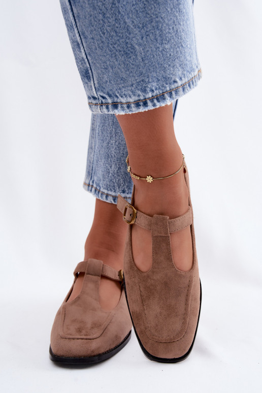 Scarpe da donna con cinturini in suede sintetico khaki Bonnia