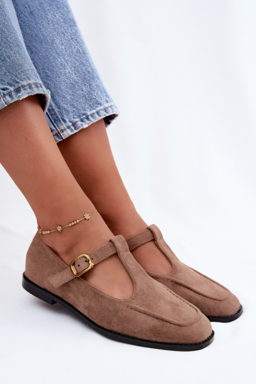 Scarpe da donna con cinturini in suede sintetico khaki Bonnia