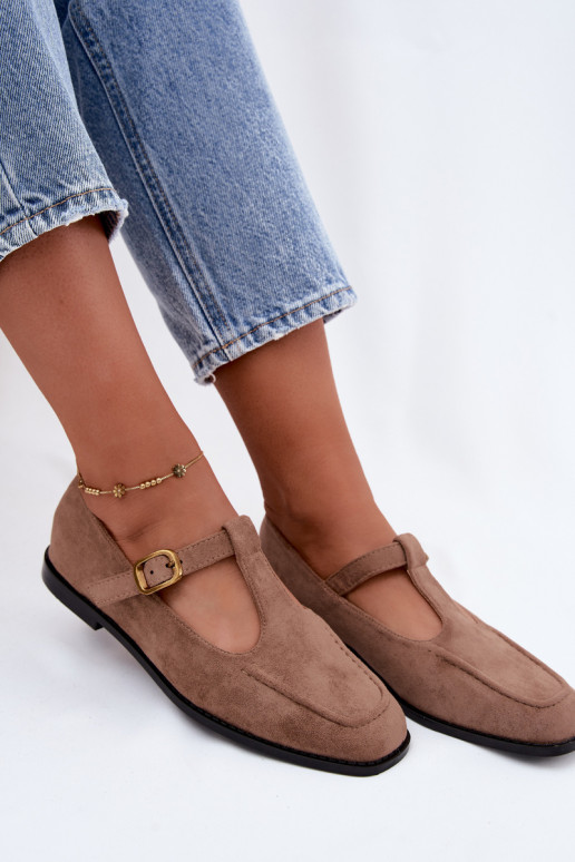 Scarpe da donna con cinturini in suede sintetico khaki Bonnia