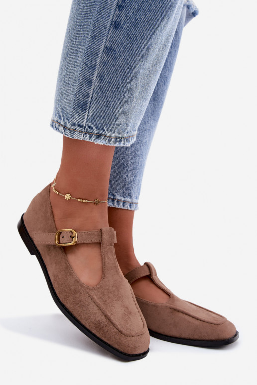 Scarpe da donna con cinturini in suede sintetico khaki Bonnia