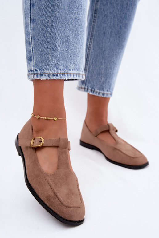 Scarpe da donna con cinturini in suede sintetico khaki Bonnia