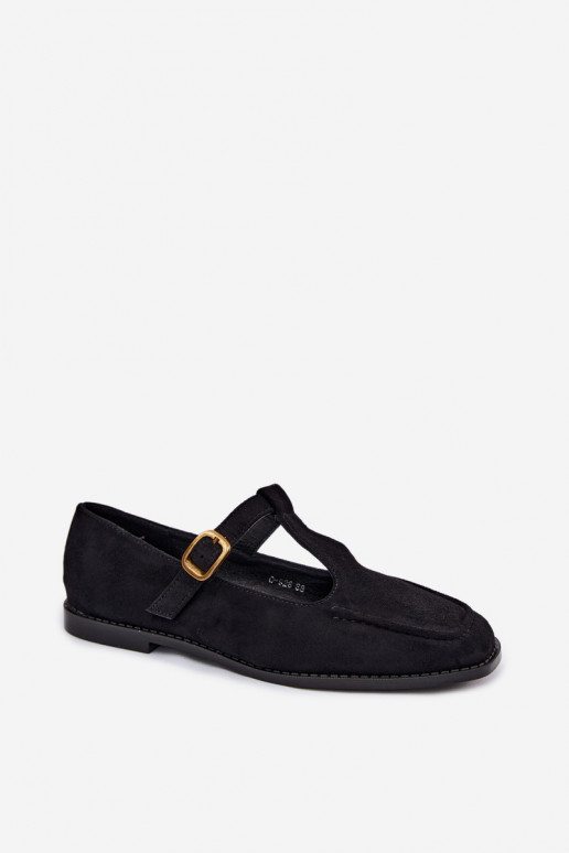 Scarpe nere da donna con cinturini in suede sintetico Bonnia