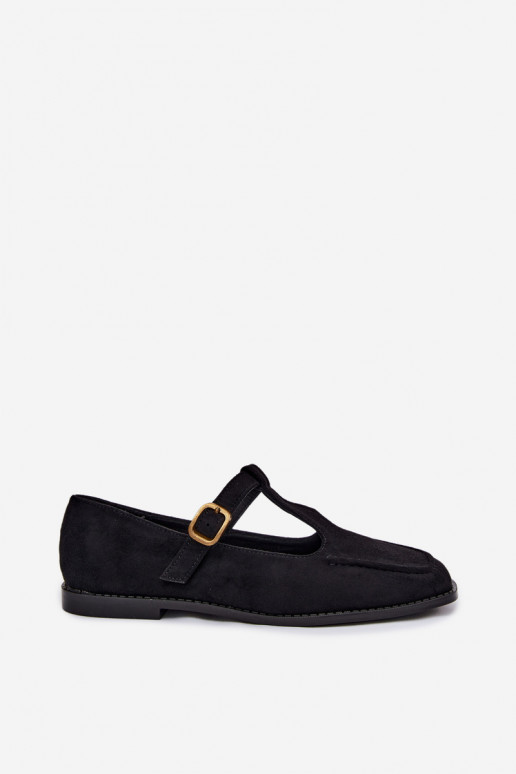 Scarpe nere da donna con cinturini in suede sintetico Bonnia