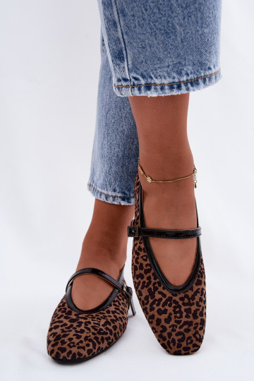 Ballerine con cinturini in suede sintetico con motivo leopardato Camoria 2