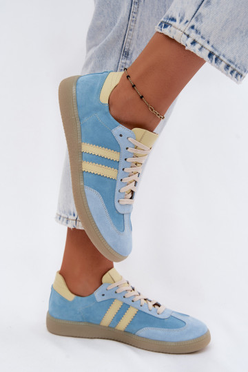 Sneakers in suede azzurro chiaro Zazoo N1068