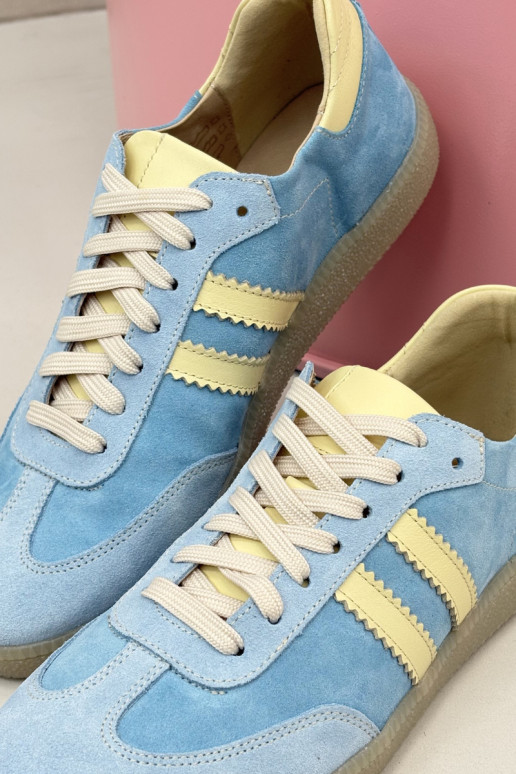Sneakers in suede azzurro chiaro Zazoo N1068