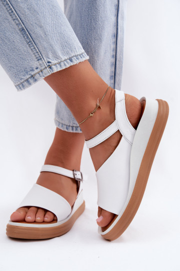 Sandali bianchi da donna con piattaforma 2