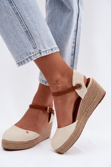 Espadrillas color sabbia con piattaforma