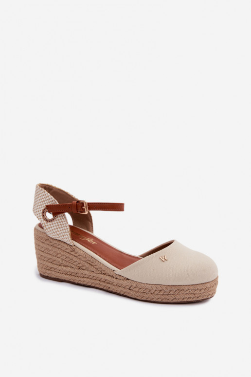 Espadrillas color sabbia con piattaforma