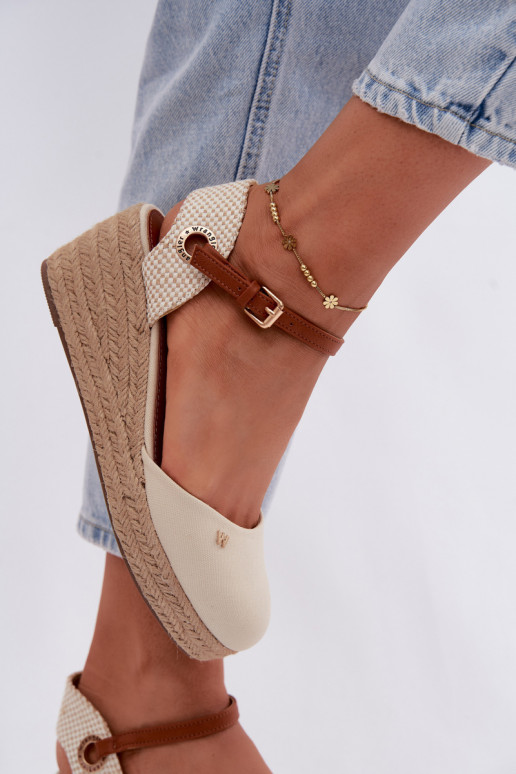 Espadrillas color sabbia con piattaforma
