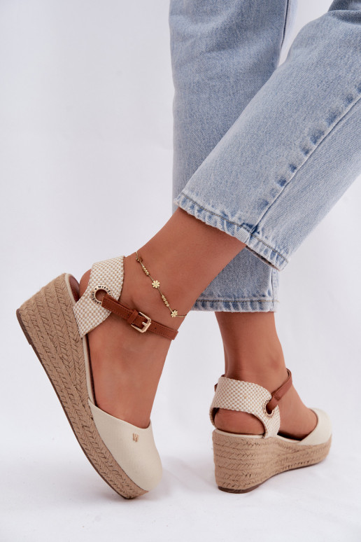 Espadrillas color sabbia con piattaforma