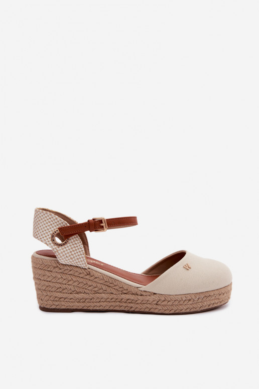 Espadrillas color sabbia con piattaforma