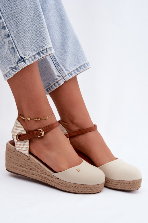 Espadrillas color sabbia con piattaforma