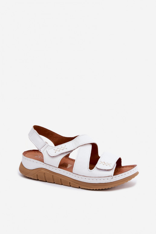 Sandali bianchi da donna con piattaforma