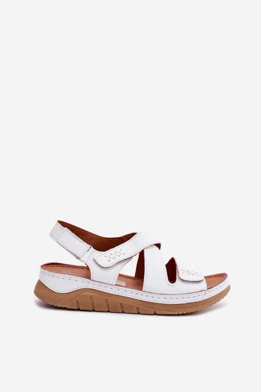 Sandali bianchi da donna con piattaforma