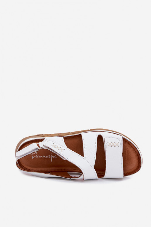 Sandali bianchi da donna con piattaforma