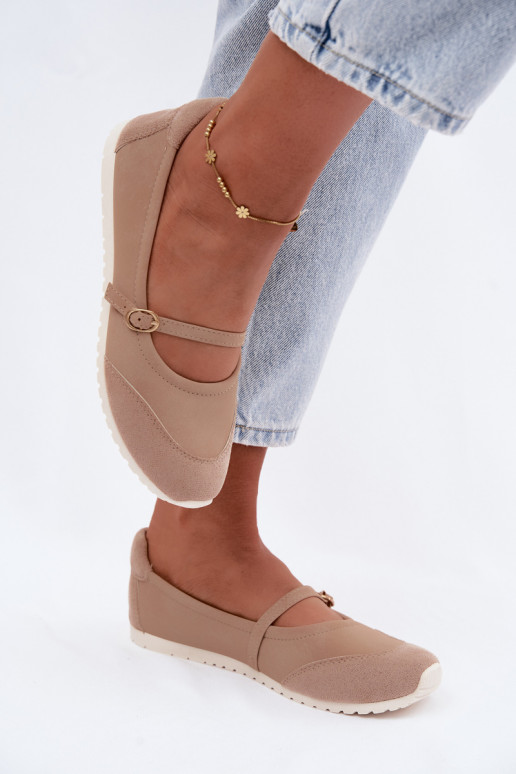 Ballerine in stile sportivo con cinturini sabbiosi Charmy