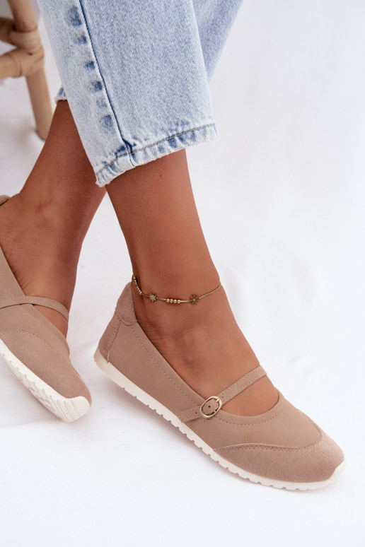 Ballerine in stile sportivo con cinturini sabbiosi Charmy