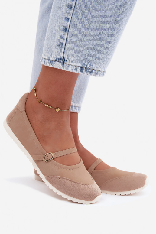 Ballerine in stile sportivo con cinturini sabbiosi Charmy