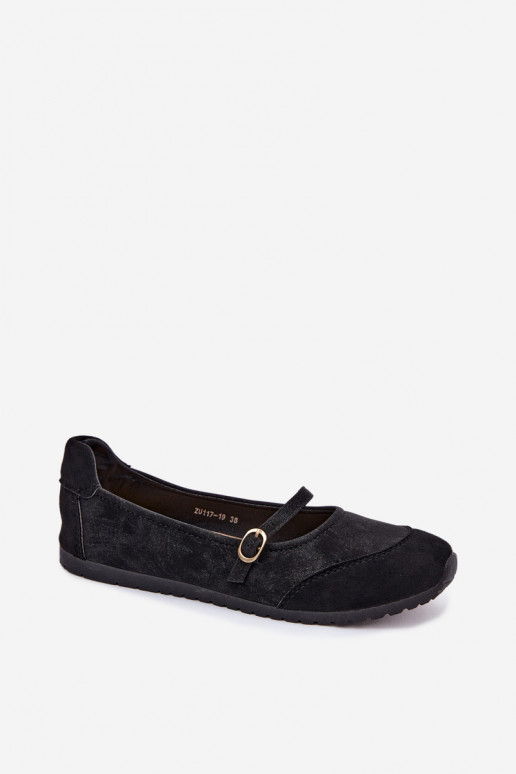 Ballerine in stile sportivo con cinturini neri Charmy