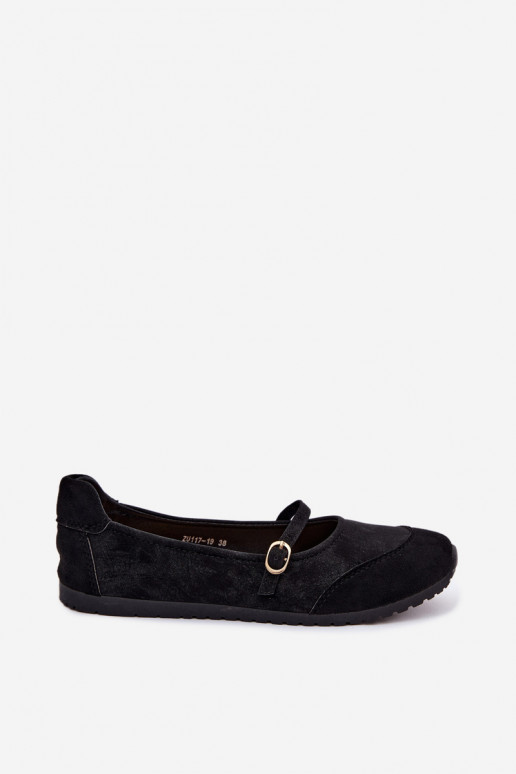 Ballerine in stile sportivo con cinturini neri Charmy