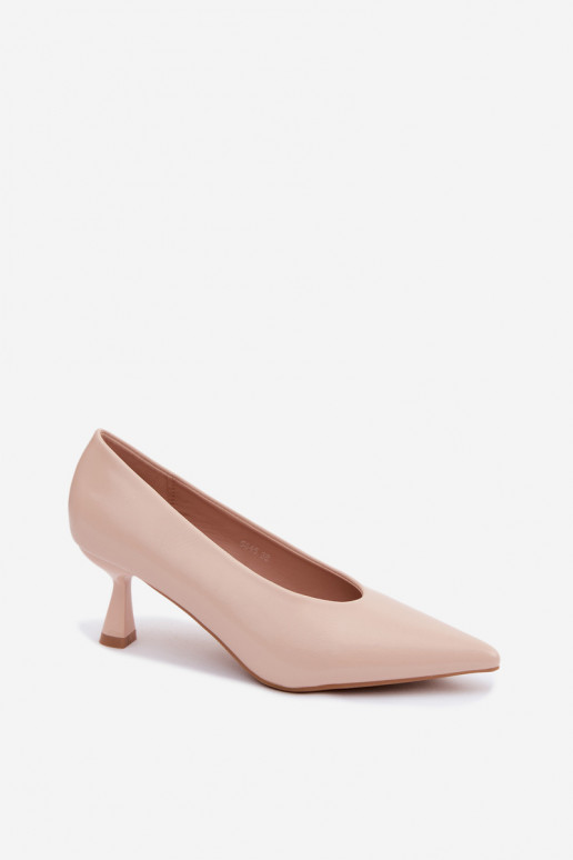 Scarpe a punta con tacchi color sabbia Silenta