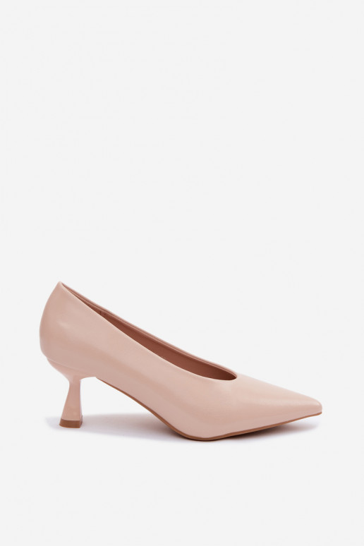 Scarpe a punta con tacchi color sabbia Silenta
