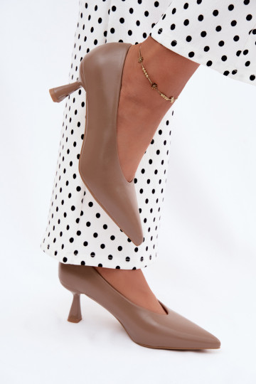 Scarpe a punta con tacchi khaki Silenta