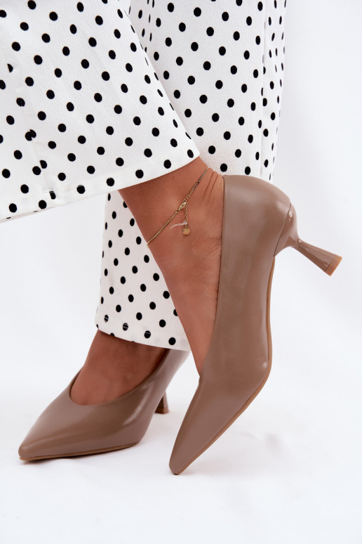 Scarpe a punta con tacchi khaki Silenta