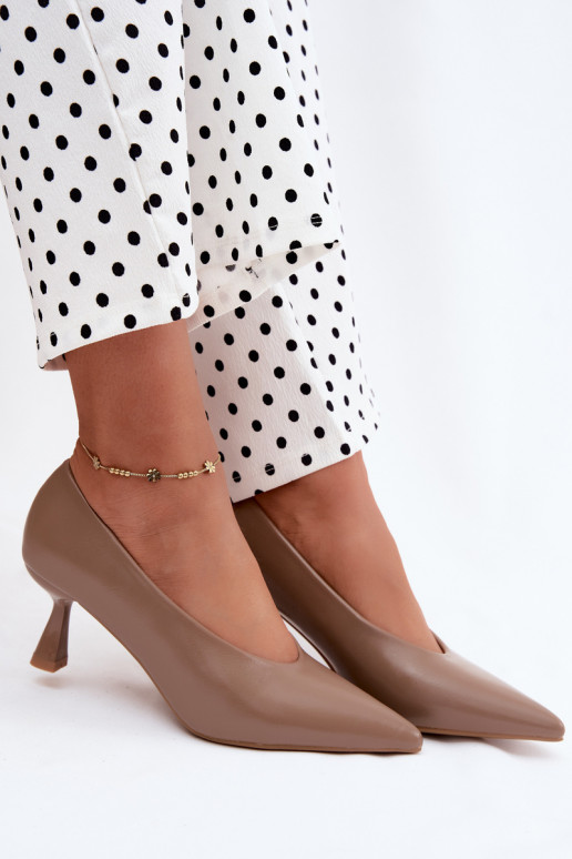Scarpe a punta con tacchi khaki Silenta