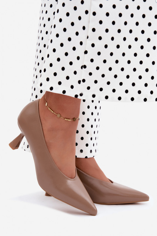 Scarpe a punta con tacchi khaki Silenta