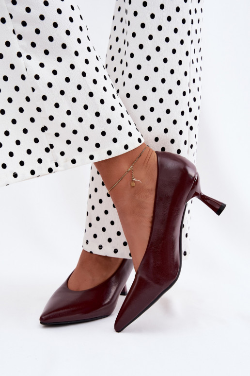 Scarpe a punta con tacchi bordeaux Silenta