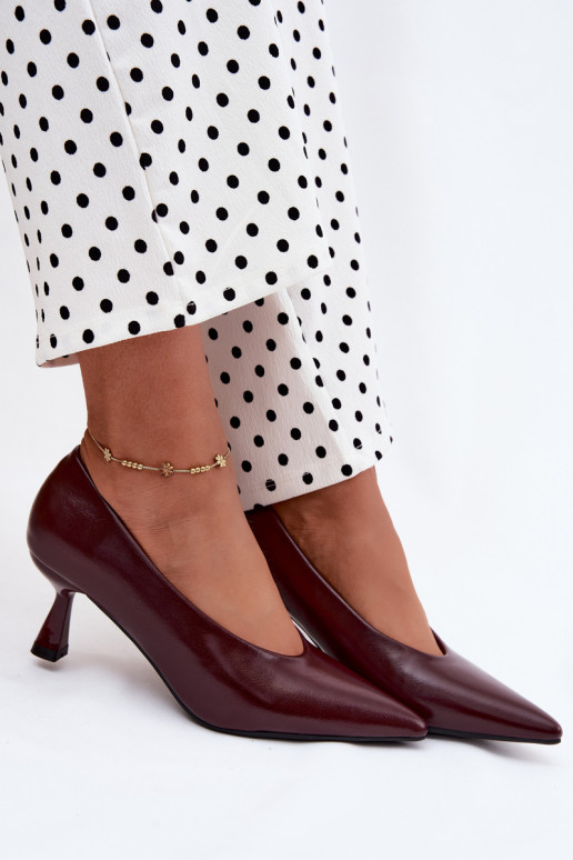 Scarpe a punta con tacchi bordeaux Silenta