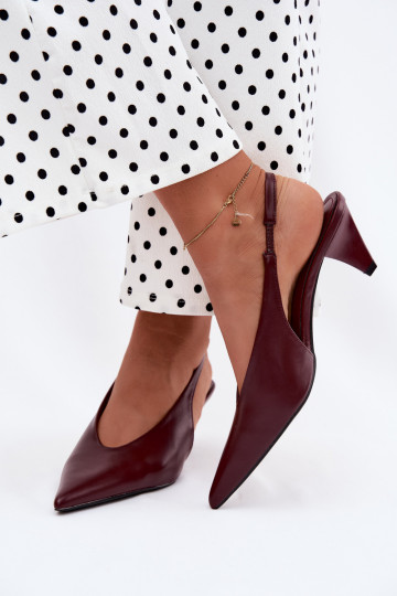 Sandali con tacco in ecopelle bordeaux Sapphire