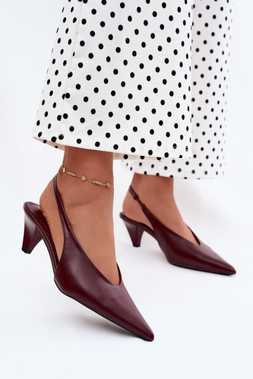 Sandali con tacco in ecopelle bordeaux Sapphire 2