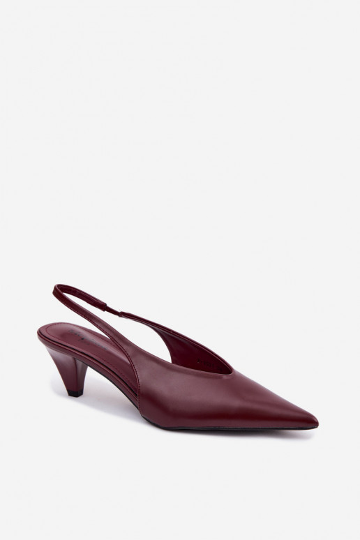 Sandali con tacco in ecopelle bordeaux Sapphire