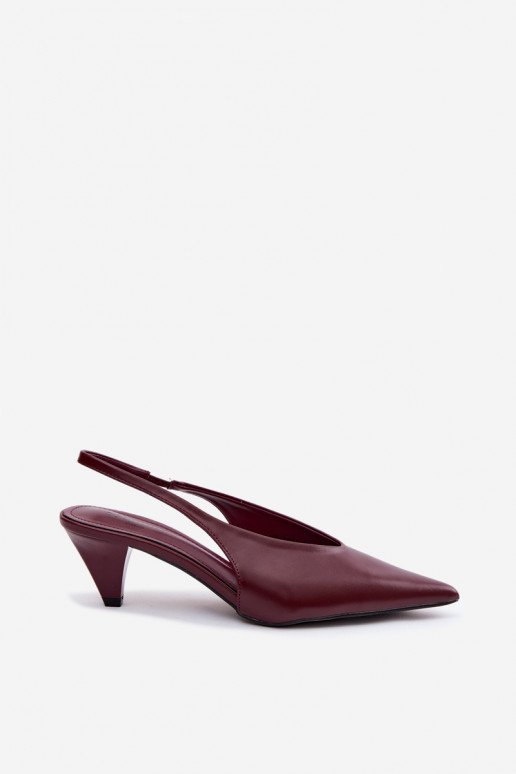 Sandali con tacco in ecopelle bordeaux Sapphire