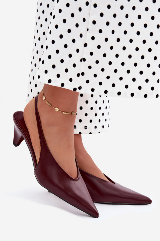 Sandali con tacco in ecopelle bordeaux Sapphire