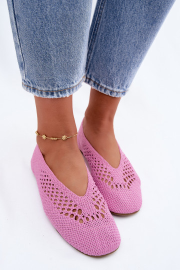 Ballerine piatte con ritagli in rosa Hibisca