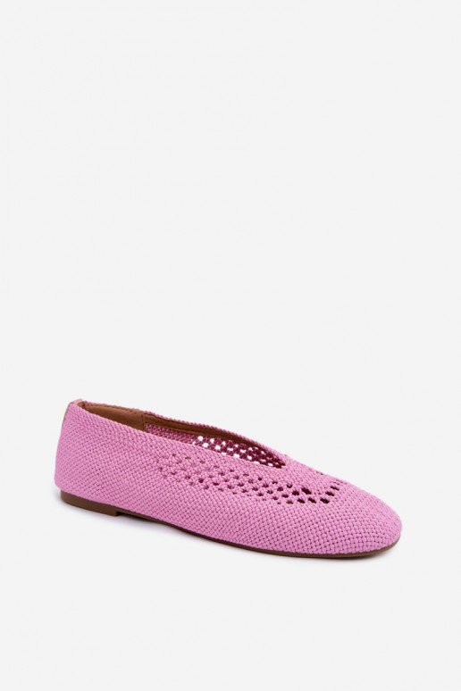 Ballerine piatte con ritagli in rosa Hibisca
