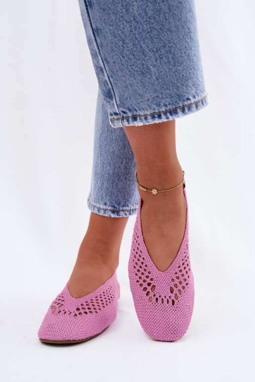 Ballerine piatte con ritagli in rosa Hibisca