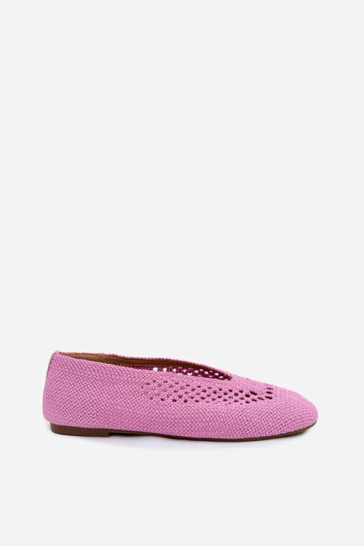 Ballerine piatte con ritagli in rosa Hibisca